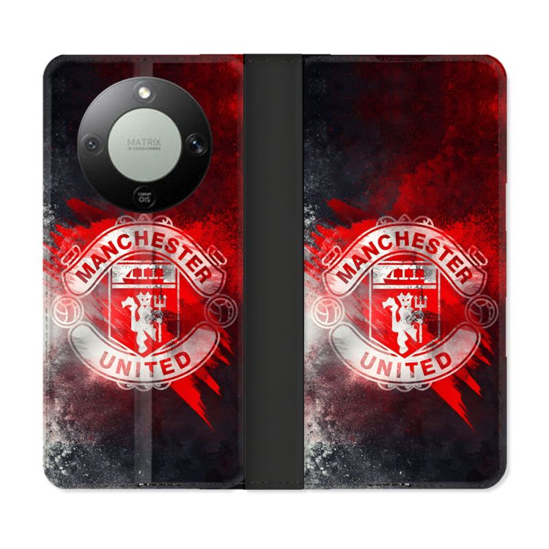 Housse Cuir Portefeuille Pour Honor Magic 8 Lite 5G Foot Manchester United