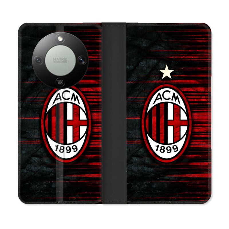 Housse Cuir Portefeuille Pour Honor Magic 8 Lite 5G Foot Milan AC