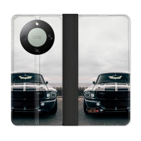 Housse Cuir Portefeuille Pour Honor Magic 8 Lite 5G Ford Mustang GT500 Vintage