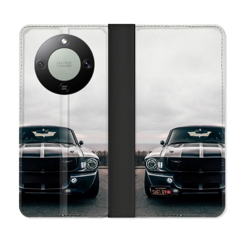 Housse Cuir Portefeuille Pour Honor Magic 8 Lite 5G Ford Mustang GT500 Vintage