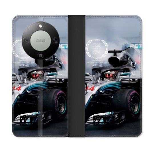 Housse Cuir Portefeuille Pour Honor Magic 8 Lite 5G Formule 1 F1 Mercedes Petronas