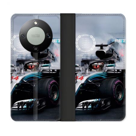 Housse Cuir Portefeuille Pour Honor Magic 8 Lite 5G Formule 1 F1 Mercedes Petronas