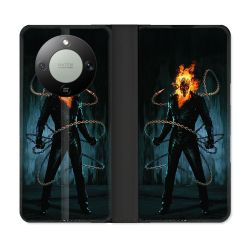 Housse Cuir Portefeuille Pour Honor Magic 8 Lite 5G Ghost Rider