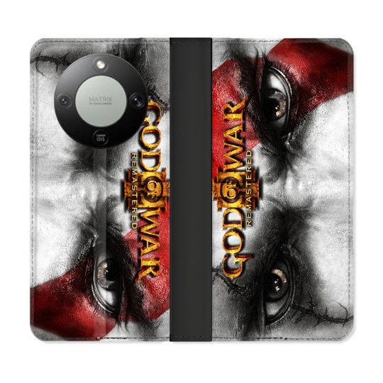Housse Cuir Portefeuille Pour Honor Magic 8 Lite 5G God Of War GOW