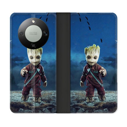 Housse Cuir Portefeuille Pour Honor Magic 8 Lite 5G Groot Bleu