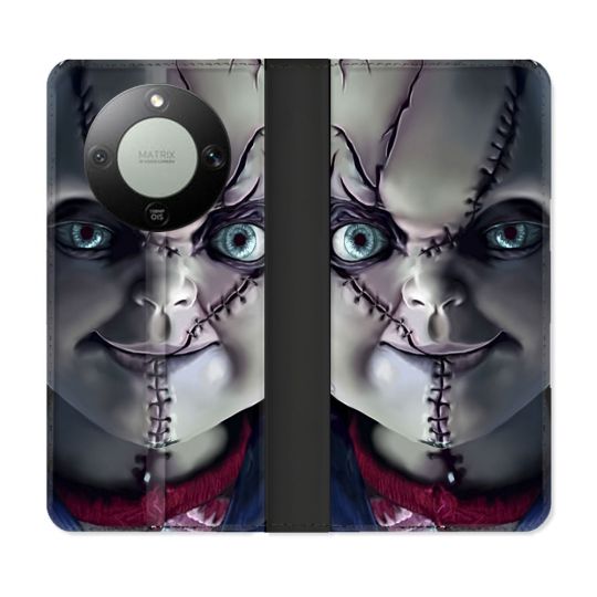 Housse Cuir Portefeuille Pour Honor Magic 8 Lite 5G Horreur Chucky Cicatrice
