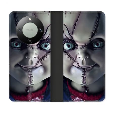 Housse Cuir Portefeuille Pour Honor Magic 8 Lite 5G Horreur Chucky Cicatrice