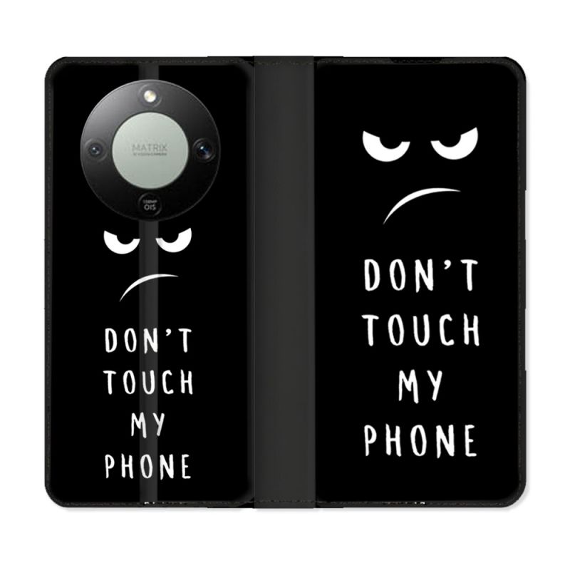 Housse Cuir Portefeuille Pour Honor Magic 8 Lite 5G Humour Don't Touch