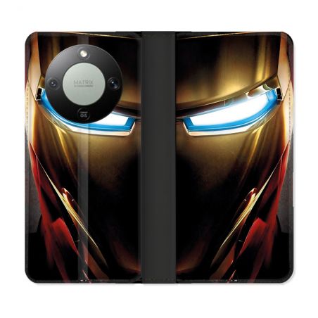Housse Cuir Portefeuille Pour Honor Magic 8 Lite 5G Iron Man Casque
