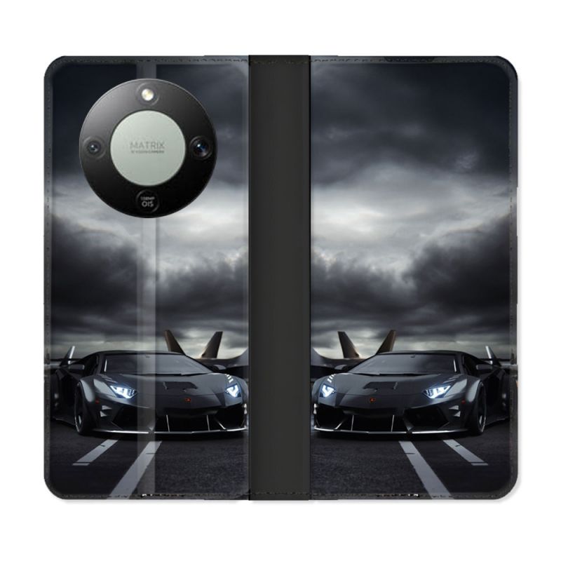 Housse Cuir Portefeuille Pour Honor Magic 8 Lite 5G Lamborghini Avion