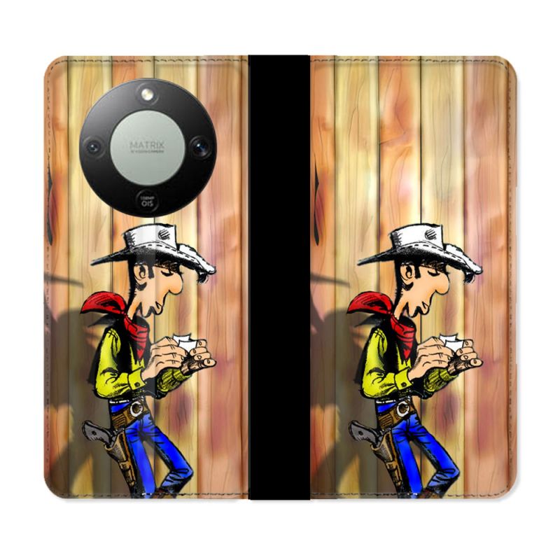 Housse Cuir Portefeuille Pour Honor Magic 8 Lite 5G Lucky Luke