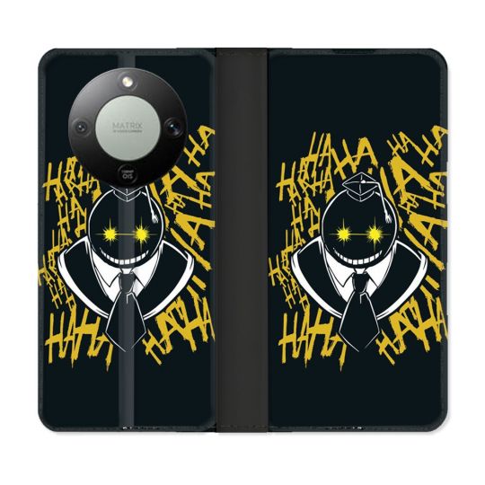 Housse Cuir Portefeuille Pour Honor Magic 8 Lite 5G Manga Assassination Classroom Kuro Noir