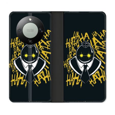 Housse Cuir Portefeuille Pour Honor Magic 8 Lite 5G Manga Assassination Classroom Kuro Noir