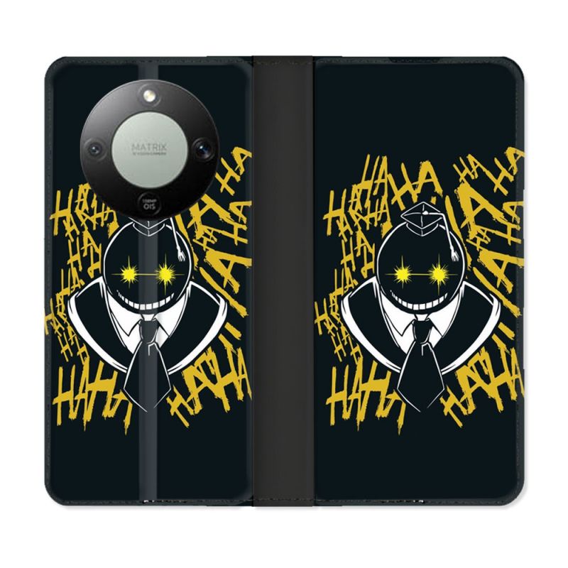 Housse Cuir Portefeuille Pour Honor Magic 8 Lite 5G Manga Assassination Classroom Kuro Noir