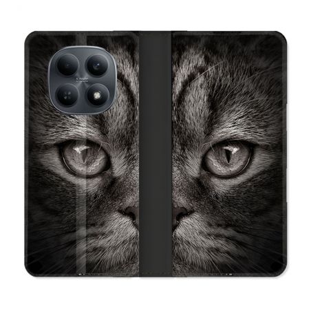 Housse Cuir Portefeuille Pour Xiaomi Redmi Note 15 4G Animal Chat Gris