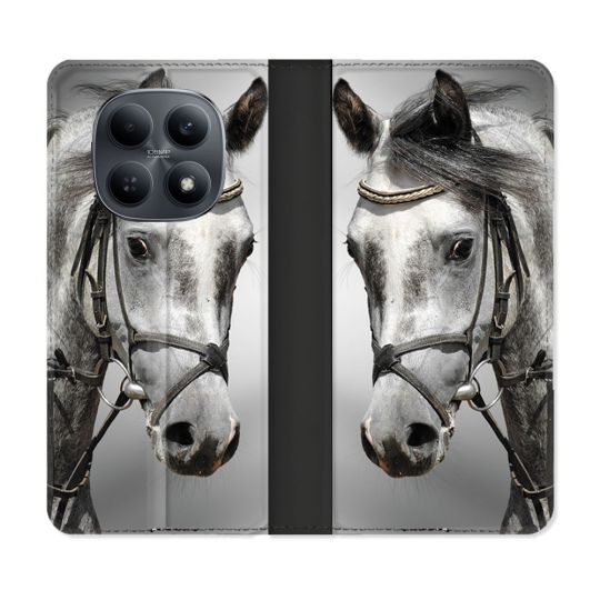 Housse Cuir Portefeuille Pour Xiaomi Redmi Note 15 4G Animal Cheval Blanc