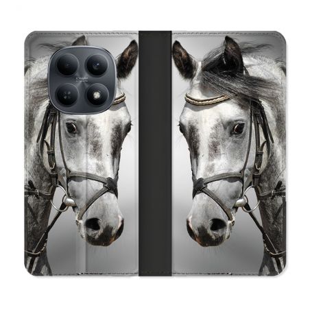 Housse Cuir Portefeuille Pour Xiaomi Redmi Note 15 4G Animal Cheval Blanc