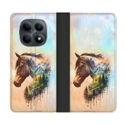 Housse Cuir Portefeuille Pour Xiaomi Redmi Note 15 4G Animal Cheval Montagne