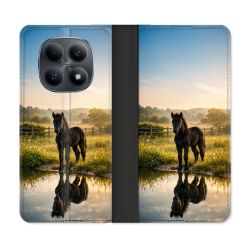 Housse Cuir Portefeuille Pour Xiaomi Redmi Note 15 4G Animal Cheval Reflet