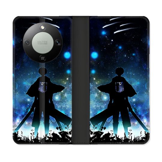 Housse Cuir Portefeuille Pour Honor Magic 8 Lite 5G Manga Attaque Titans Levi