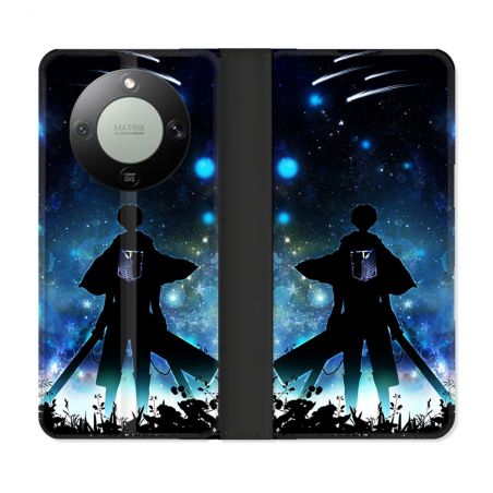 Housse Cuir Portefeuille Pour Honor Magic 8 Lite 5G Manga Attaque Titans Levi