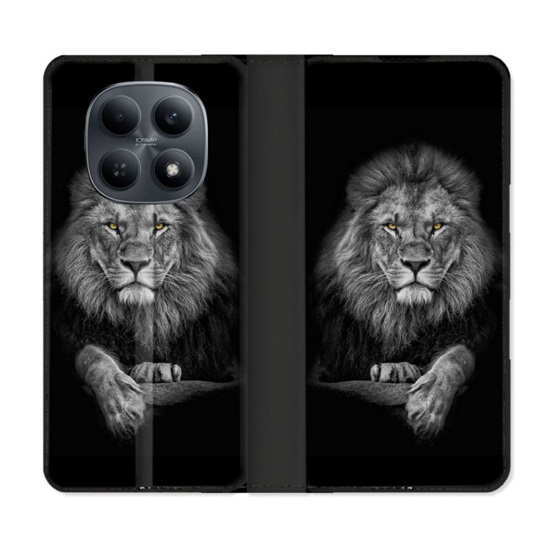 Housse Cuir Portefeuille Pour Xiaomi Redmi Note 15 4G Animal Lion Majestueux