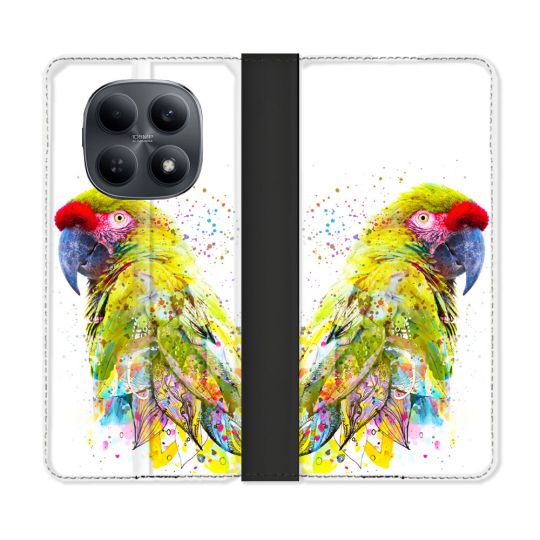 Housse Cuir Portefeuille Pour Xiaomi Redmi Note 15 4G Animal Perroquet Jaune