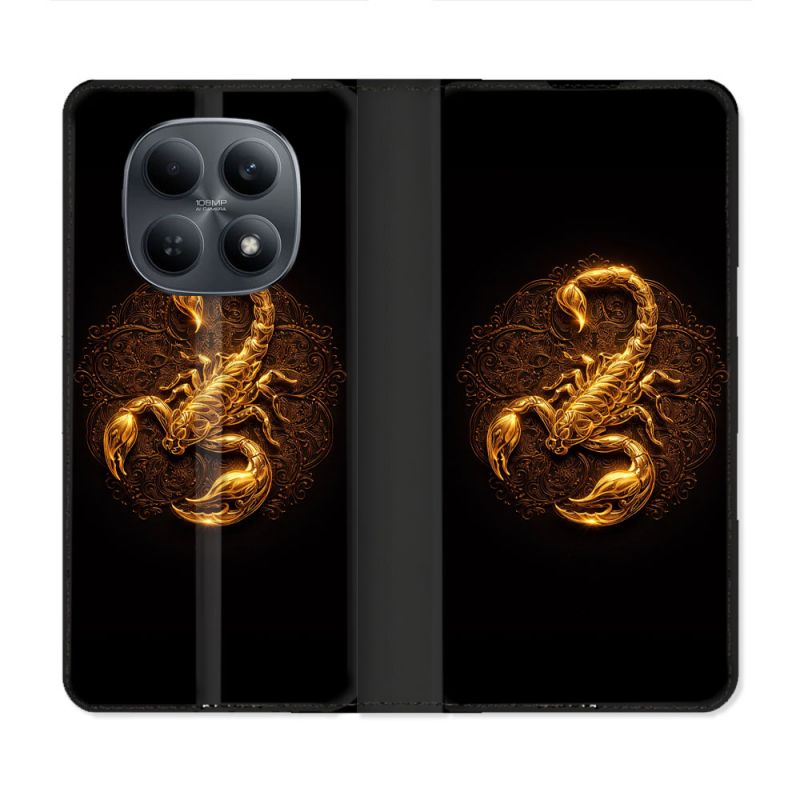 Housse Cuir Portefeuille Pour Xiaomi Redmi Note 15 4G Animal Scorpion Fresque 2026