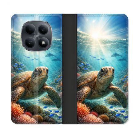 Housse Cuir Portefeuille Pour Xiaomi Redmi Note 15 4G Animal Tortue Marine