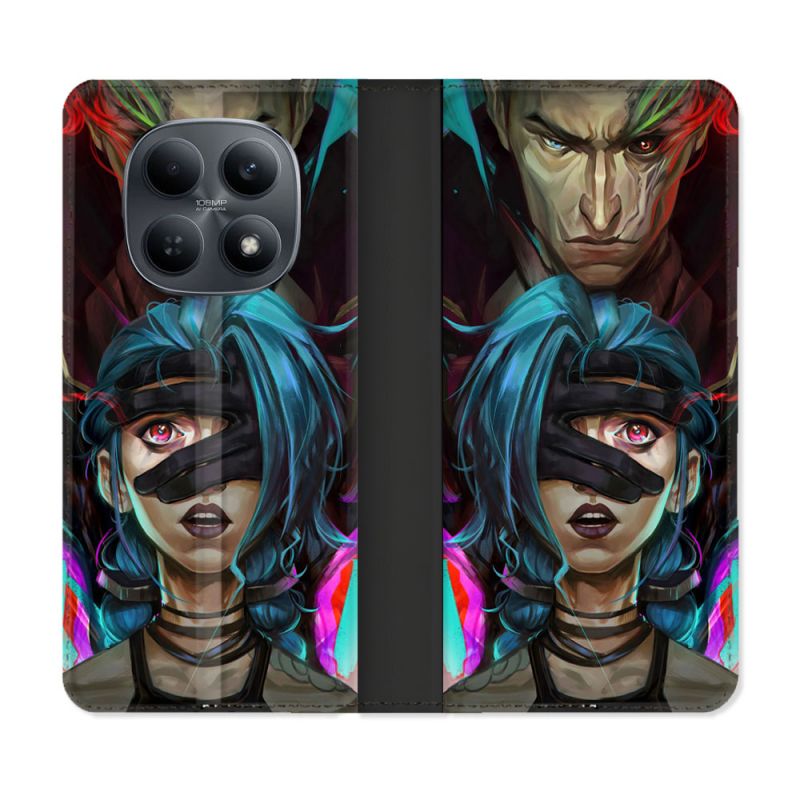 Housse Cuir Portefeuille Pour Xiaomi Redmi Note 15 4G Arcane Jinx Bleu