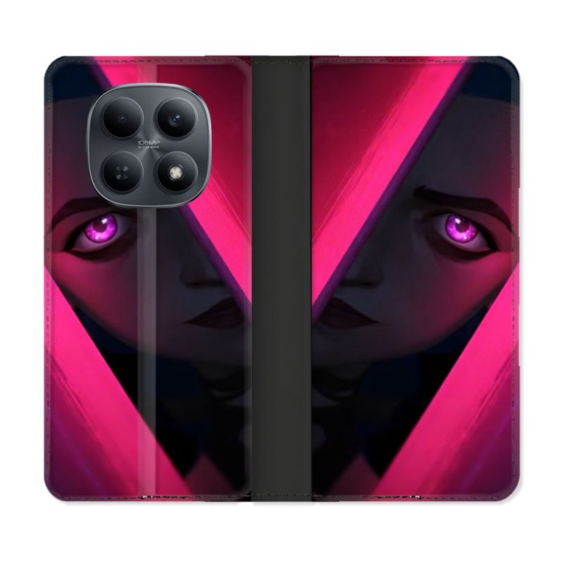 Housse Cuir Portefeuille Pour Xiaomi Redmi Note 15 4G Arcane Jinx Rose