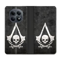 Housse Cuir Portefeuille Pour Xiaomi Redmi Note 15 4G Assassin Creed Tete Mort