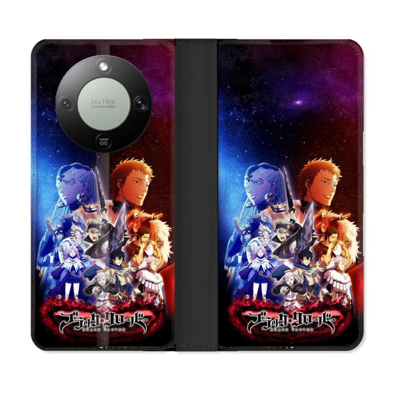 Housse Cuir Portefeuille Pour Honor Magic 8 Lite 5G Manga Black Clover Affiche