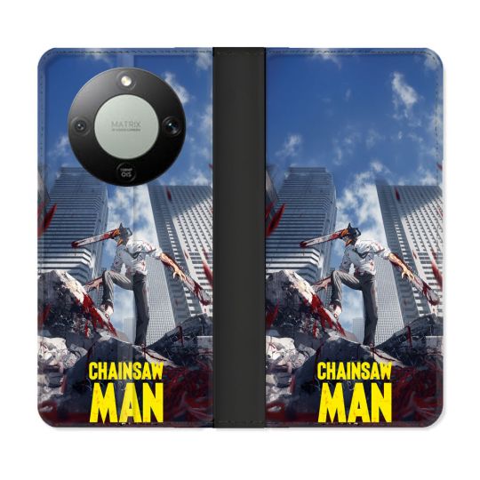 Housse Cuir Portefeuille Pour Honor Magic 8 Lite 5G Manga Chainsaw Man Denji