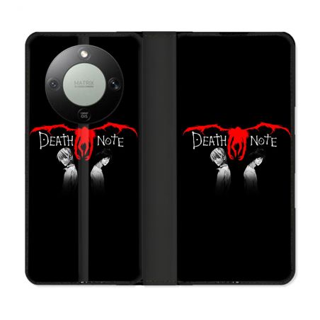 Housse Cuir Portefeuille Pour Honor Magic 8 Lite 5G Manga Death Note Noir