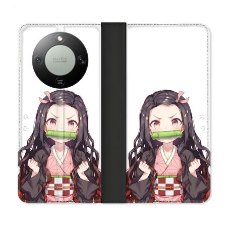 Housse Cuir Portefeuille Pour Honor Magic 8 Lite 5G Manga Demon Slayer Nezuko