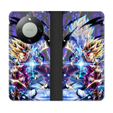 Housse Cuir Portefeuille Pour Honor Magic 8 Lite 5G Manga Dragon Ball Sangohan Duo
