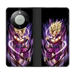 Housse Cuir Portefeuille Pour Honor Magic 8 Lite 5G Manga Dragon Ball Sangohan Violet