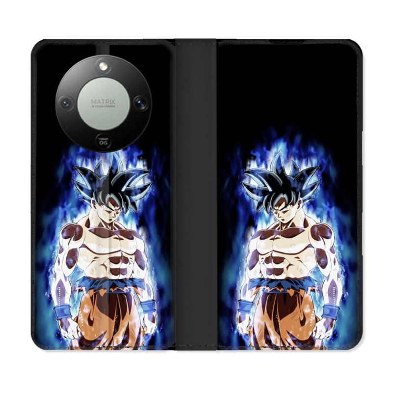 Housse Cuir Portefeuille Pour Honor Magic 8 Lite 5G Manga Dragon Ball Sangoku Noir