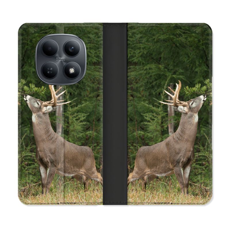 Housse Cuir Portefeuille Pour Xiaomi Redmi Note 15 4G Chasse Cerf