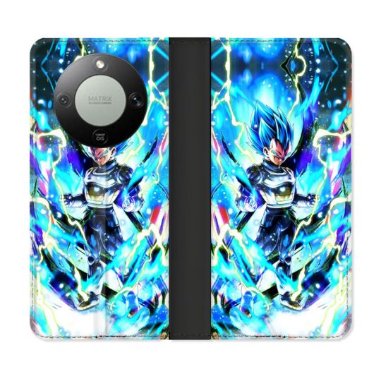 Housse Cuir Portefeuille Pour Honor Magic 8 Lite 5G Manga Dragon Ball Vegeta Bleu