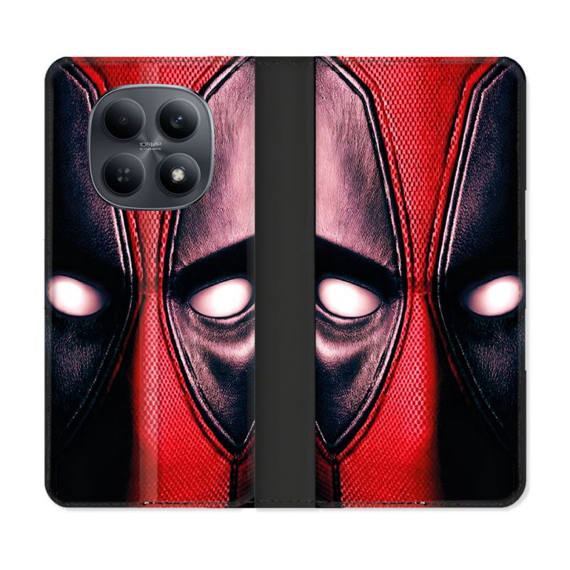 Housse Cuir Portefeuille Pour Xiaomi Redmi Note 15 4G Deadpool Yeux