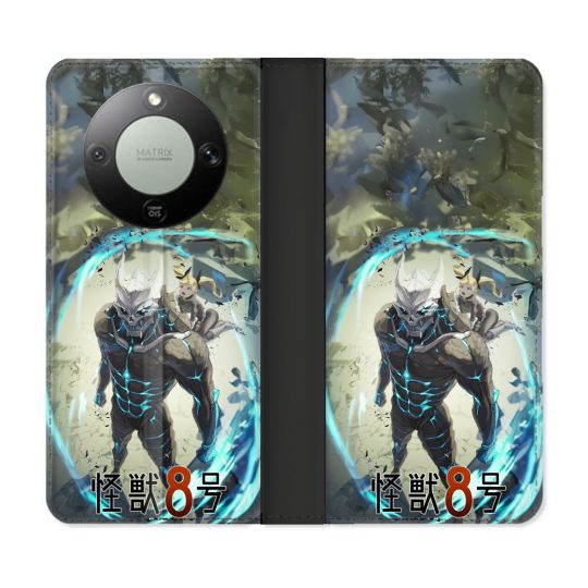 Housse Cuir Portefeuille Pour Honor Magic 8 Lite 5G Manga Kaiju N° 8 Kafka Hibino