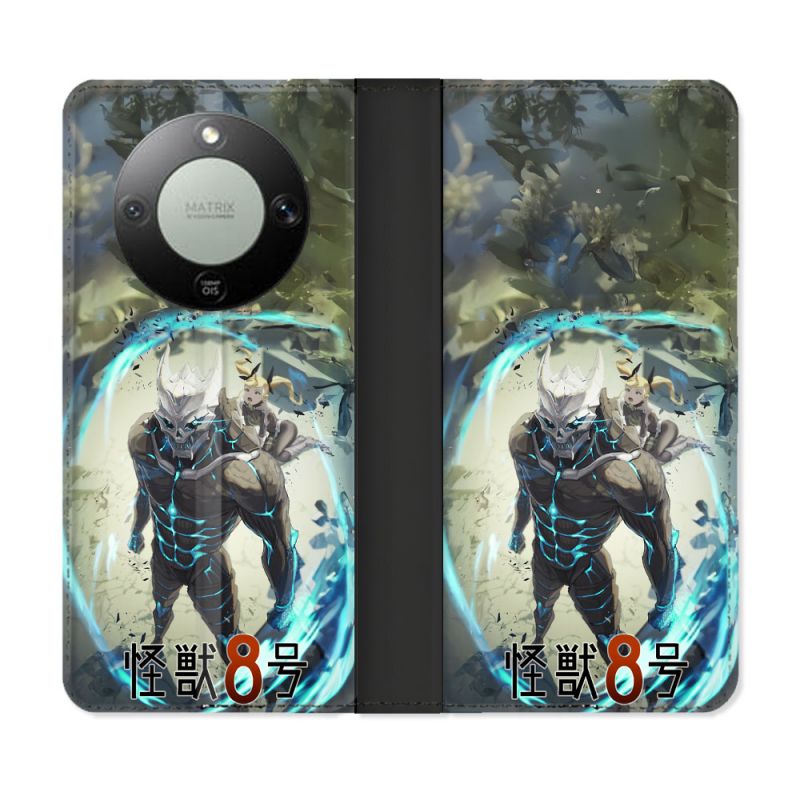 Housse Cuir Portefeuille Pour Honor Magic 8 Lite 5G Manga Kaiju N° 8 Kafka Hibino