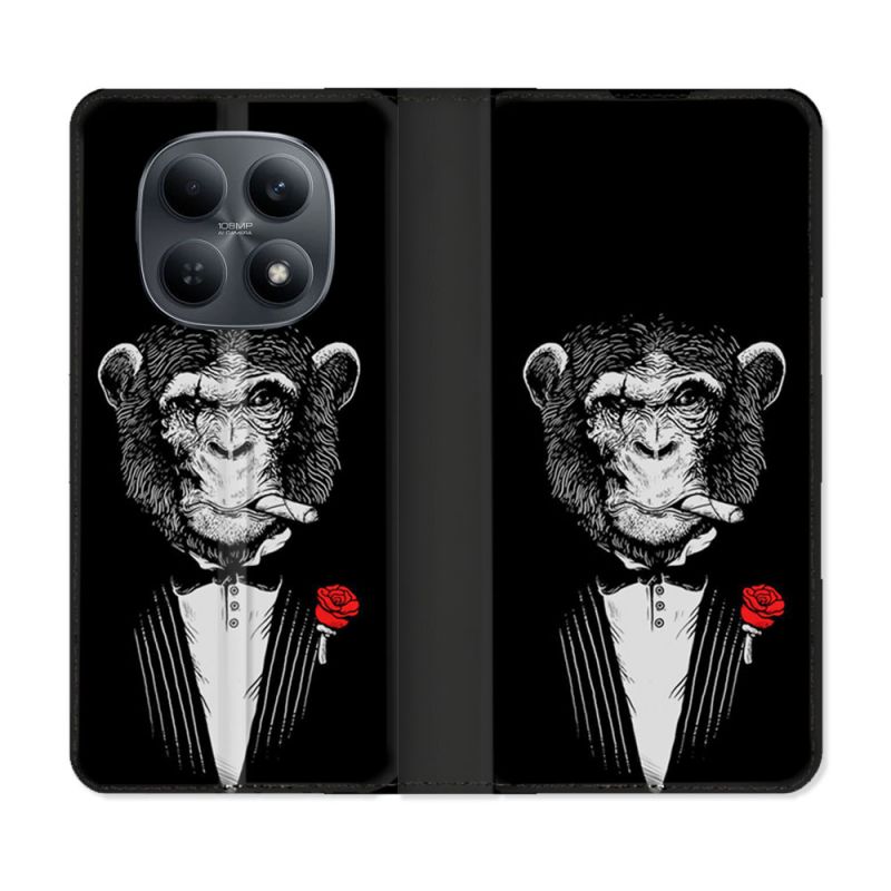 Housse Cuir Portefeuille Pour Xiaomi Redmi Note 15 4G Decale Singe Mafia