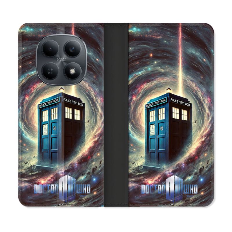 Housse Cuir Portefeuille Pour Xiaomi Redmi Note 15 4G Dr Who Tardis Univers