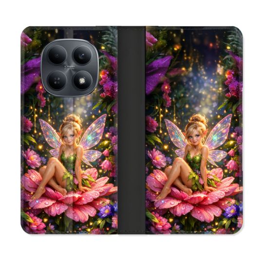 Housse Cuir Portefeuille Pour Xiaomi Redmi Note 15 4G Fantastique Fee Fleur