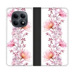 Housse Cuir Portefeuille Pour Xiaomi Redmi Note 15 4G Fleur Eclosion