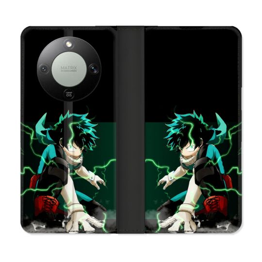 Housse Cuir Portefeuille Pour Honor Magic 8 Lite 5G Manga My Hero Academia Deku