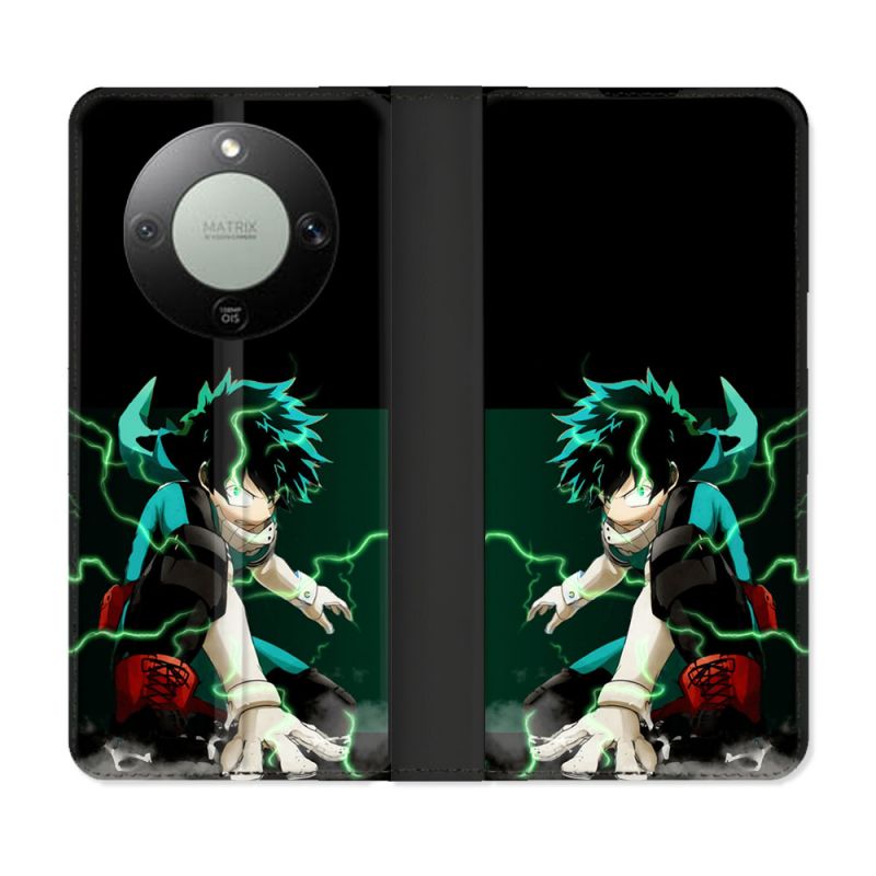 Housse Cuir Portefeuille Pour Honor Magic 8 Lite 5G Manga My Hero Academia Deku